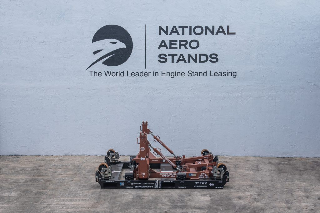 IAE V2500 engine transportation stand with cradle and shock mounts